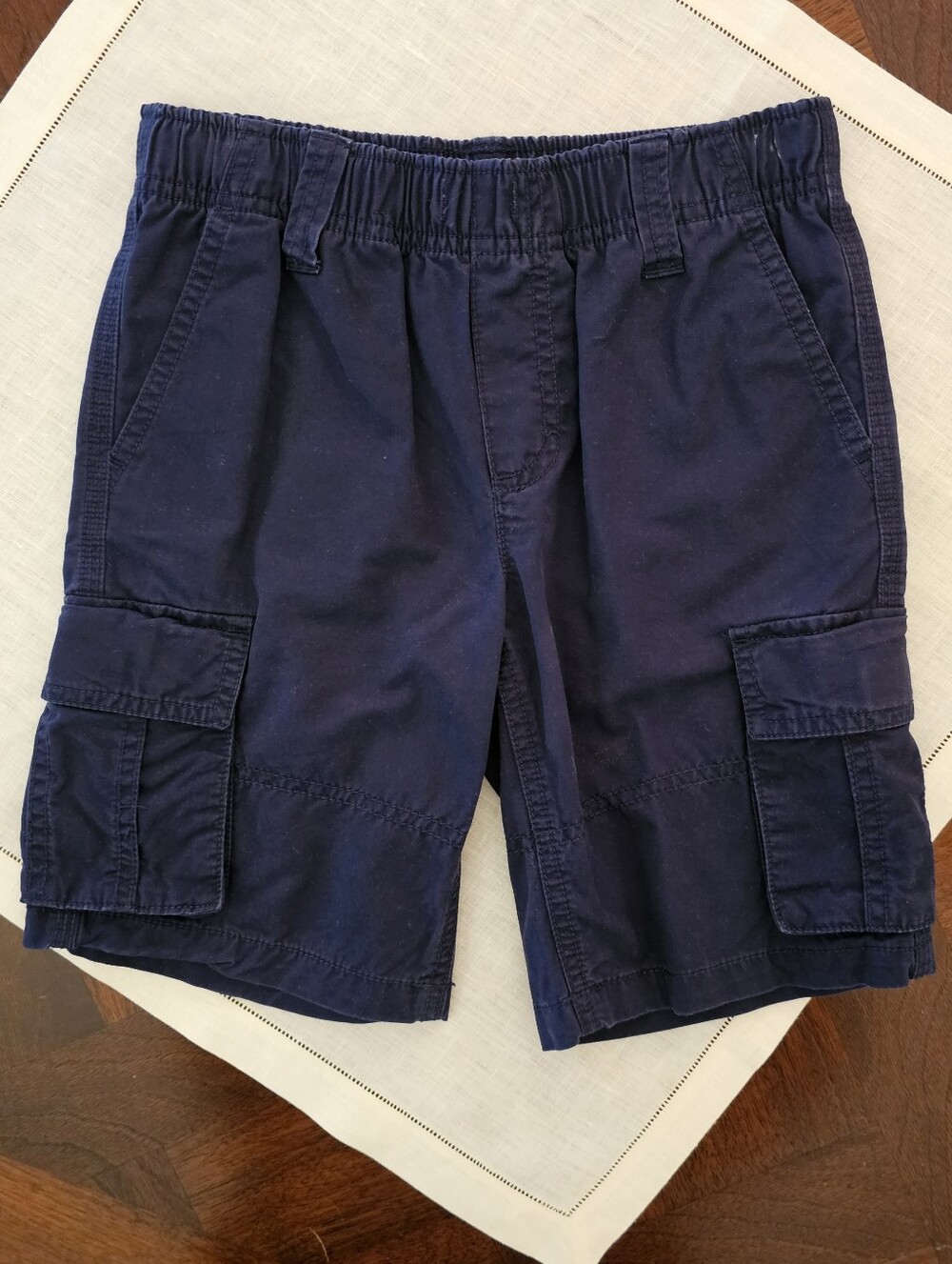 Gymboree Boys Navy Cargo Shorts with Elastic Waist & Belt Loops Sz 6